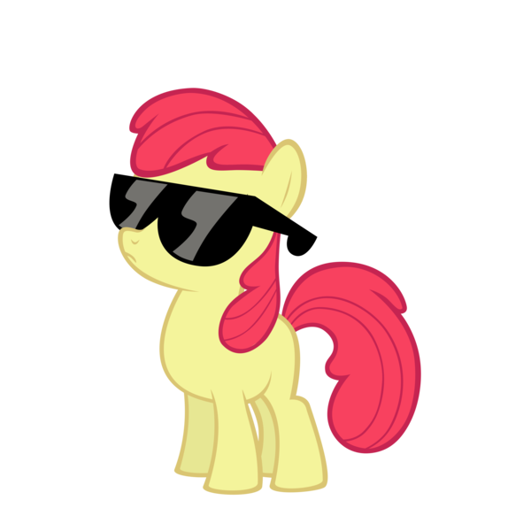 Size: 5000x5000 | Tagged: safe, artist:austiniousi, derpibooru import, edit, editor:slayerbvc, vector edit, apple bloom, earth pony, pony, accessory-less edit, female, filly, missing accessory, simple background, solo, sunglasses, transparent background, vector