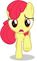 Size: 3000x4920 | Tagged: safe, artist:caliazian, derpibooru import, edit, editor:slayerbvc, vector edit, apple bloom, earth pony, pony, one bad apple, accessory-less edit, female, filly, galloping, missing accessory, open mouth, running, simple background, solo, transparent background, vector