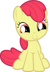 Size: 2571x3706 | Tagged: safe, artist:burdo49, derpibooru import, edit, editor:slayerbvc, vector edit, apple bloom, earth pony, pony, forever filly, accessory-less edit, adorabloom, cute, female, filly, looking down, missing accessory, simple background, sitting, smiling, solo, transparent background, vector