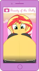 Size: 1280x2350 | Tagged: suggestive, artist:mintydrop2013, artist:pacificside18, derpibooru import, sci-twi, sunset shimmer, twilight sparkle, equestria girls, belly, belly button, big belly, breasts, erect nipples, female, looking at you, looking down, offscreen character, outie belly button, pov, pregnancy fetish, pregnant, pregnant equestria girls, solo, solo female, sunset preggers, underbelly