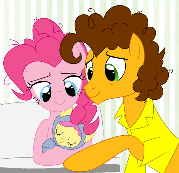 Size: 779x753 | Tagged: safe, artist:owlity, derpibooru import, cheese sandwich, li'l cheese, pinkie pie, earth pony, pony, the last problem, baby, baby pony, birth, cheesepie, cute, female, foal, male, mare, mother, mother and child, mother and daughter, newborn, parent, ship child, shipping, stallion, straight