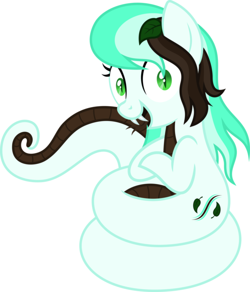 Size: 6310x7369 | Tagged: absurd resolution, artist:livehotsun, coils, crossed hooves, derpibooru import, fangs, female, lamia, leaf, oc, oc:wave mint choco, original species, safe, simple background, slit eyes, snake, snake pony, solo, transparent background, unofficial characters only, vector