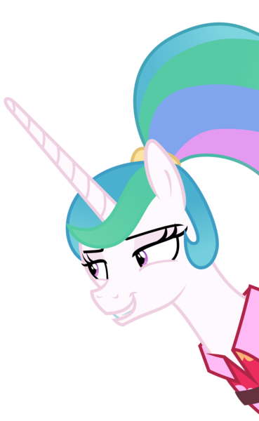 Size: 3000x4876 | Tagged: safe, artist:sollace, derpibooru import, princess celestia, alicorn, pony, between dark and dawn, .svg available, absurd resolution, alternate hairstyle, bust, female, mare, ponytail, portrait, simple background, solo, transparent background, vector