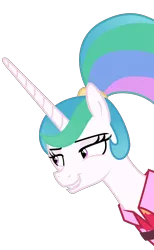 Size: 3000x4876 | Tagged: safe, artist:sollace, derpibooru import, princess celestia, alicorn, pony, between dark and dawn, .svg available, absurd resolution, alternate hairstyle, bust, female, mare, ponytail, portrait, simple background, solo, transparent background, vector