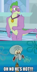 Size: 805x1557 | Tagged: adult, adult spike, cropped, derpibooru import, dragon, edit, edited screencap, gigachad spike, male, meme, nickelodeon, oh no he's hot, older, older spike, safe, screencap, spike, spongebob squarepants, squidward tentacles, squilliam returns, stupid sexy spike, the last problem, winged spike