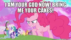 Size: 600x337 | Tagged: alicorn, applejack, bring me your virgins, caption, chaos pinkie, derpibooru import, discord, edit, edited screencap, fluttershy, image macro, mane six, .mov, pinkie pie, pony.mov, princess celestia, princess luna, rainbow dash, rarity, safe, screencap, season 9, spike, spoiler:s09, text, the ending of the end, this will end in frosting, twilight sparkle, twilight sparkle (alicorn), xk-class end-of-the-world scenario