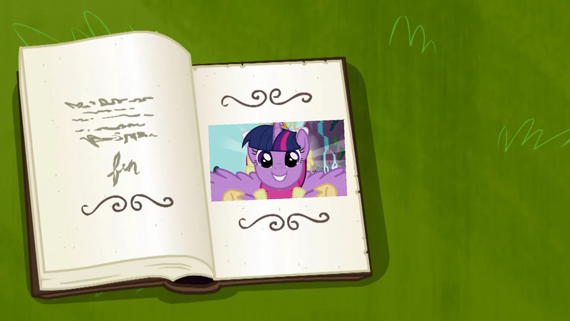 Size: 1920x1080 | Tagged: safe, derpibooru import, edit, edited screencap, screencap, twilight sparkle, twilight sparkle (alicorn), alicorn, pony, magical mystery cure, the last problem, book, book ending, book of harmony, end of ponies, female, mare, the end