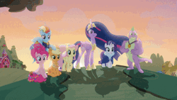 Size: 800x450 | Tagged: alicorn, animated, applejack, book, bookends, book of harmony, derpibooru import, fin, fluttershy, full circle, gigachad spike, mane seven, mane six, older, older applejack, older fluttershy, older mane seven, older mane six, older pinkie pie, older rainbow dash, older rarity, older spike, older twilight, pinkie pie, rainbow dash, rarity, safe, screencap, spike, the end, the last problem, the magic of friendship grows, twilight sparkle, twilight sparkle (alicorn)