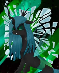 Size: 1903x2365 | Tagged: safe, artist:moskowizki, derpibooru import, queen chrysalis, changeling, female, solo