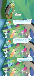 Size: 2001x4484 | Tagged: angry, applejack, caption, comic, crying, derpibooru import, discord, discord drama, drama, edit, edited screencap, fluttershy, image macro, pinkie pie, rainbow dash, raised eyebrow, rarity, reference, sad, safe, screencap, screencap comic, shark tale, speech bubble, spike, text, the ending of the end