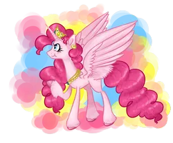 Size: 1200x1000 | Tagged: safe, derpibooru import, idw, pinkie pie, alicorn, pony, spoiler:comic, spoiler:comic57, alicornified, female, mare, pinkiecorn, race swap, solo, xk-class end-of-the-world scenario