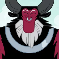 Size: 1079x1078 | Tagged: adorable face, bust, centaur, cropped, cute, daaaaaaaaaaaw, derpibooru import, eyes closed, happy, lord tirek, male, nose piercing, nose ring, piercing, safe, screencap, smiling, solo, sweet dreams fuel, the ending of the end, tirebetes, when he smiles