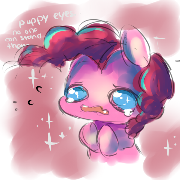 Size: 1000x1000 | Tagged: safe, artist:aquagalaxy, derpibooru import, pinkie pie, earth pony, pony, crying, cute, diapinkes, female, mare, puppy dog eyes, solo, teary eyes, text