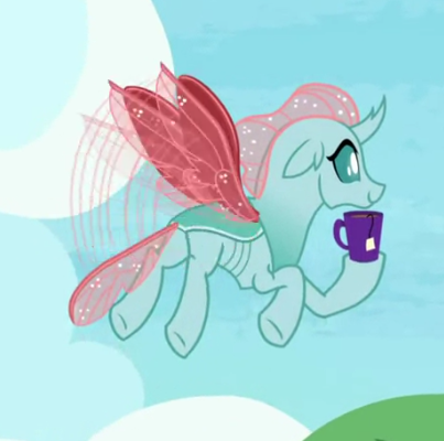 Size: 403x400 | Tagged: changedling, changeling, cropped, derpibooru import, drink, food, ocellus, older, older ocellus, safe, screencap, solo, tea, the last problem