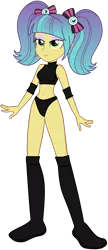 Size: 687x1586 | Tagged: safe, artist:invisibleink, artist:marcusvanngriffin, deleted from derpibooru, derpibooru import, edit, pixel pizazz, equestria girls, belly button, boots, clothes, commission, elbow pads, female, knee pads, midriff, shoes, simple background, solo, sports, sports bra, sports panties, transparent background, vector, wrestler, wrestling