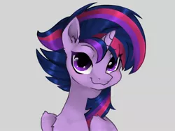 Size: 2048x1536 | Tagged: safe, artist:siripim111, derpibooru import, twilight sparkle, twilight sparkle (alicorn), alicorn, pony, alternate hairstyle, bust, chest fluff, cute, ear fluff, looking at you, punklight sparkle, simple background, smiling, solo, twiabetes, white background, wing fluff