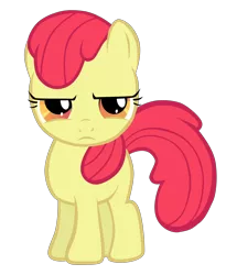 Size: 3080x3759 | Tagged: safe, artist:togekisspika35, derpibooru import, edit, editor:slayerbvc, vector edit, apple bloom, earth pony, pony, bridle gossip, accessory-less edit, female, filly, missing accessory, simple background, solo, transparent background, unamused, vector