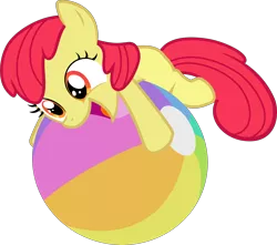 Size: 5779x5103 | Tagged: safe, artist:abion47, derpibooru import, edit, editor:slayerbvc, vector edit, apple bloom, earth pony, pony, pinkie apple pie, absurd resolution, accessory-less edit, adorabloom, beach ball, cute, female, filly, missing accessory, simple background, solo, transparent background, vector