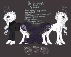 Size: 1280x1025 | Tagged: safe, artist:weird--fish, derpibooru import, oc, oc:mr. b. black, pony, unicorn, reference sheet, solo