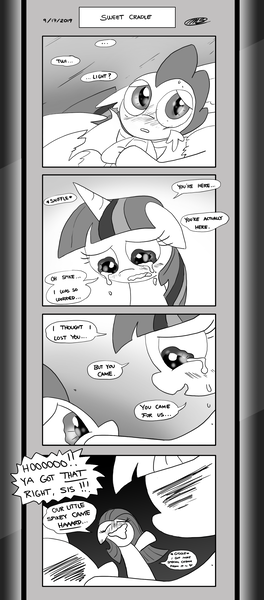 Size: 1451x3300 | Tagged: safe, artist:loreto-arts, derpibooru import, pinkie pie, spike, twilight sparkle, twilight sparkle (alicorn), alicorn, dragon, pony, comic:friendship is innuendo, comic:friendship is innuendo vol. 2, comic, crying, goddammit pinkie, pinkamena diane pie, tears of joy, winged spike