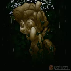 Size: 2000x2000 | Tagged: safe, artist:smudge proof, derpibooru import, cozy glow, pegasus, pony, the ending of the end, cobble glow, female, filly, i have no mouth and i must scream, legion of doom statue, patreon, patreon logo, petrification, questionable description, rain