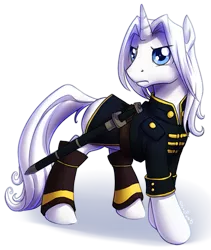 Size: 507x600 | Tagged: safe, artist:shinepawpony, derpibooru import, oc, unofficial characters only, pony, unicorn, clothes, solo, uniform