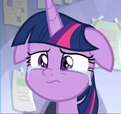 Size: 994x939 | Tagged: safe, derpibooru import, screencap, twilight sparkle, twilight sparkle (alicorn), alicorn, pony, the ending of the end, close-up, cropped, crying, despair, floppy ears, sad, scared, solo