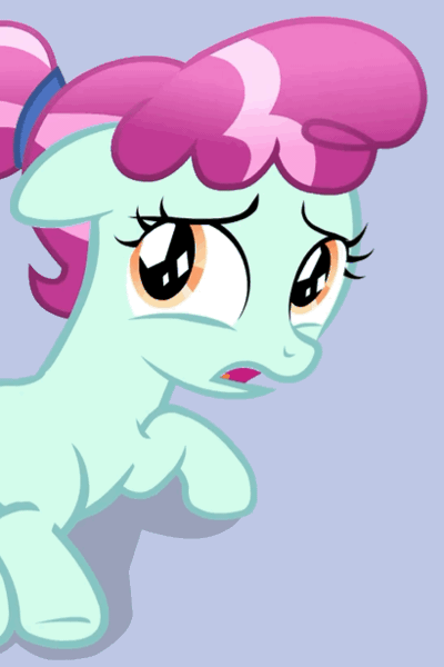 Size: 410x615 | Tagged: safe, derpibooru import, screencap, cherry valley, crystal pony, pony, season 9, the beginning of the end, spoiler:s09, animated, crystal filly, female, filly, invisible stallion, loop, out of context