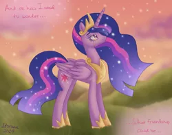 Size: 2286x1797 | Tagged: safe, artist:itoruna-the-platypus, derpibooru import, princess twilight 2.0, twilight sparkle, twilight sparkle (alicorn), alicorn, pony, the last problem, crying, end of ponies, immortality blues, profile, solo