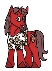 Size: 361x494 | Tagged: safe, artist:chancemccoy, artist:supahdonarudo, derpibooru import, oc, oc:ironyoshi, unofficial characters only, pony, unicorn, base used, clothes, cloven hooves, facial hair, goatee, male, shirt, simple background, stallion, transparent background