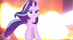 Size: 1463x799 | Tagged: safe, artist:rainbowbacon, derpibooru import, starlight glimmer, pony, the ending of the end, doctor who, explosion, starlight glimmer in places she shouldn't be, the end of time, vector