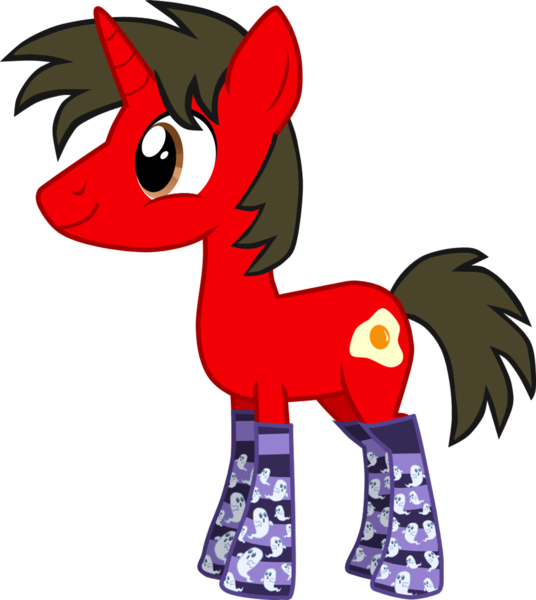 Size: 2782x3114 | Tagged: safe, artist:shadymeadow, derpibooru import, oc, oc:fried egg, pony, unicorn, clothes, male, simple background, socks, solo, stallion, transparent background