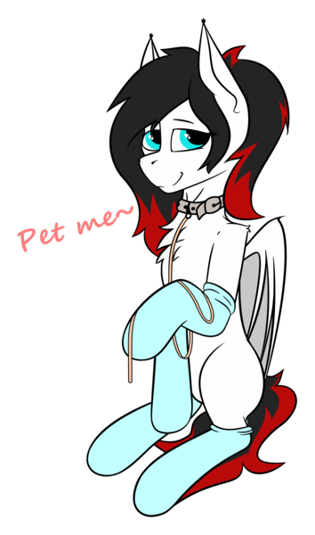 Size: 2048x3473 | Tagged: safe, artist:bitrate16, derpibooru import, oc, oc:gothi, unofficial characters only, bat pony, bat pony oc, bat wings, clothes, collar, dress, lead, looking at you, outline, simple background, sitting, socks, solo, text, transparent background, vector, wings