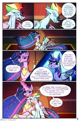 Size: 1600x2460 | Tagged: safe, artist:sakishithewolf, derpibooru import, princess twilight 2.0, rainbow dash, twilight sparkle, twilight sparkle (alicorn), alicorn, pony, comic:old age, the last problem, blushing, comic, crying, duo, eyes closed, female, handkerchief, lesbian, mare, older, older rainbow dash, older twilight, sad, shipping, tissue, twidash