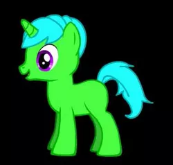 Size: 353x336 | Tagged: safe, derpibooru import, oc, oc:green byte, unofficial characters only, pony, unicorn, pony creator, black background, colt, male, open mouth, simple background