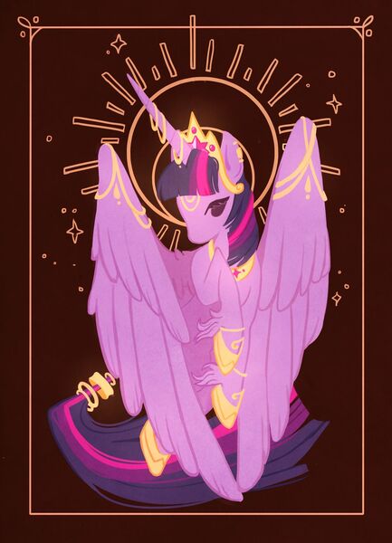 Size: 1024x1418 | Tagged: safe, artist:matchamart, derpibooru import, twilight sparkle, twilight sparkle (alicorn), alicorn, pony, crown, cute, female, hoof shoes, horn, horn jewelry, jewelry, leg fluff, mare, necklace, regal, regalia, solo, tail jewelry, twiabetes, wing jewelry