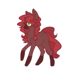 Size: 800x800 | Tagged: safe, artist:spritelleaf, derpibooru import, oc, unnamed oc, unofficial characters only, earth pony, pony, base used, blank flank, body freckles, brown, female, freckles, green eyes, mare, my little pony, offspring, parent:big macintosh, parent:fluttershy, parents:fluttermac, red mane, simple background, socks (coat marking), solo, transparent background