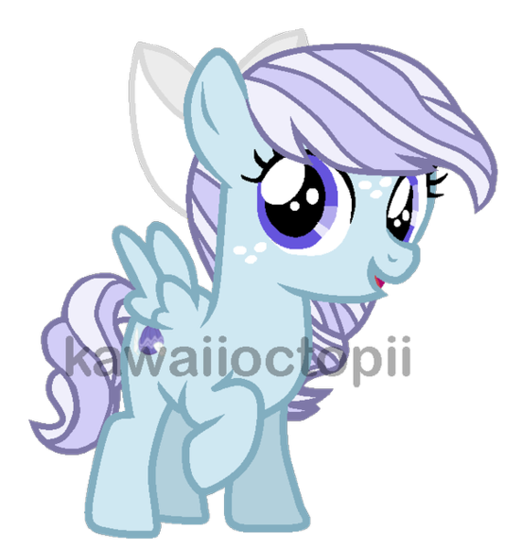 Size: 600x632 | Tagged: safe, artist:kawaiioctopii, deleted from derpibooru, derpibooru import, oc, pegasus, pony, bow, female, filly, freckles, photo, simple background, solo, transparent background, watermark