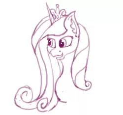 Size: 467x438 | Tagged: safe, artist:mitya1260, deleted from derpibooru, derpibooru import, princess cadance, alicorn, pony, monochrome, sketch