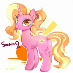 Size: 2242x2240 | Tagged: safe, artist:tingsan, derpibooru import, luster dawn, pony, unicorn, the last problem, blushing, cute, female, looking at you, lusterbetes, mare, side view, solo