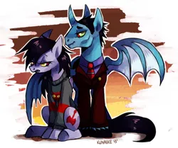 Size: 500x418 | Tagged: safe, artist:kunaike, derpibooru import, ponified, alicorn, bat pony, bat pony alicorn, pony, adventure time, bat wings, clothes, horn, hudson abadeer, marceline, necktie, spread wings, suit, wings