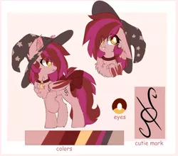 Size: 2214x1944 | Tagged: safe, artist:little-sketches, derpibooru import, oc, oc:velvet silverwing, unofficial characters only, bat pony, pony, chest fluff, female, hat, mare, reference sheet, solo, tongue out, witch hat