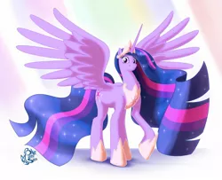 Size: 1600x1296 | Tagged: safe, artist:blue-paint-sea, derpibooru import, princess twilight 2.0, twilight sparkle, twilight sparkle (alicorn), alicorn, pony, the last problem, crown, cute, end of ponies, ethereal mane, hoof shoes, jewelry, older, older twilight, peytral, regalia, solo, spread wings, twiabetes, wings