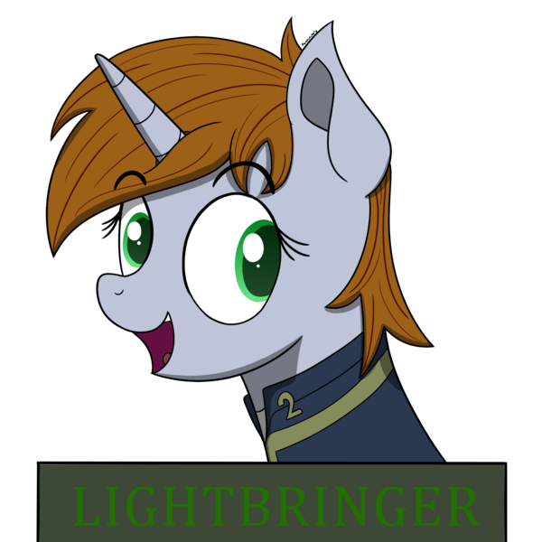 Size: 2000x2000 | Tagged: safe, artist:memeancholy, derpibooru import, oc, oc:littlepip, unofficial characters only, pony, unicorn, fallout equestria, fanfic, bust, clothes, fanfic art, female, high res, horn, lightbringer, mare, open mouth, portrait, simple background, solo, transparent background, vault suit