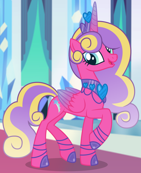 Size: 3216x3928 | Tagged: safe, artist:razorbladetheunicron, derpibooru import, princess skyla, alicorn, pony, lateverse, base used, colored wings, crown, crystal empire, gradient horn, gradient mane, gradient wings, hoof shoes, jewelry, next generation, offspring, parent:princess cadance, parent:shining armor, parents:shiningcadance, regalia, solo, wings