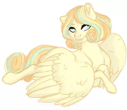 Size: 1205x1038 | Tagged: safe, artist:whalepornoz, derpibooru import, oc, unofficial characters only, pegasus, pony, offspring, parent:dumbbell, parent:fluttershy, parents:dumbshy, simple background, solo, white background