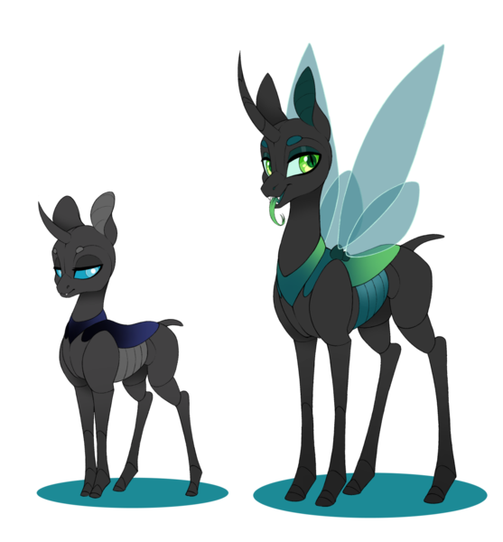 Size: 1280x1379 | Tagged: safe, artist:peridotkitty, derpibooru import, changeling, changeling queen, female, redesign, tongue out