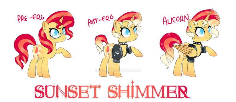 Size: 1358x588 | Tagged: safe, artist:melaniine, artist:selenaede, derpibooru import, sunset shimmer, alicorn, pony, unicorn, alicornified, alternate hairstyle, base used, choker, clothes, deviantart watermark, ear piercing, earring, eyebrow piercing, female, glasses, horn, horn piercing, jacket, jewelry, leather jacket, mare, nose piercing, obtrusive watermark, piercing, race swap, raised hoof, redesign, shimmercorn, simple background, snake bites, solo, spiked choker, transparent background, watermark, wing piercing