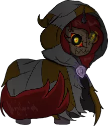 Size: 3349x3893 | Tagged: safe, artist:dusk-spark, derpibooru import, oc, oc:curse word, unofficial characters only, pony, unicorn, cloak, clothes, female, heterochromia, horn, mare, mask, solo, unicorn oc