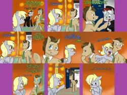 Size: 3006x2254 | Tagged: safe, artist:craftykraken, artist:jitterbugjive, derpibooru import, derpy hooves, doctor whooves, time turner, oc, pony, unicorn, lovestruck derpy, doctor who, tardis